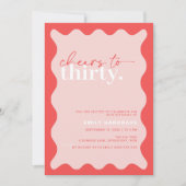 Invitation Vibrant Cheers à la 30ème fête d'anniversaire (Devant)