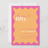 Invitation Vibrant Cheers à la Cinquante Anniversaire Fête (Devant)