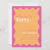 Invitation Vibrant Cheers to Quarante fête d'anniversaire 40e (Devant)