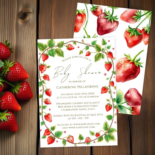 Invitation vibrant de Baby shower de fraises