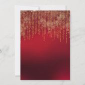 Invitation Vibrant feuille rouge et or ÉLÉGANT MARIAGE (Dos)