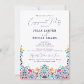 Invitation Vibrant Fiesta mexicaine Rainbow Engagement Party (Devant)