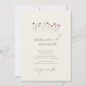 Invitation Vibrant Fleur sauvage coloré Mariage photo (Devant)
