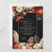 Invitation Vibrant Floral Black Happily Ever After Party (Devant)
