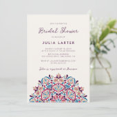 Invitation Vibrant Floral Delight Mandala Bridal Shower (Debout devant)