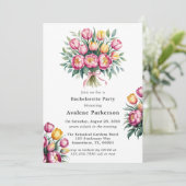 Invitation Vibrant Floral Harmony Bachelorette Party (Debout devant)