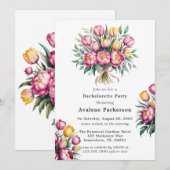 Invitation Vibrant Floral Harmony Bachelorette Party (Devant / Derrière)