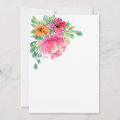 Invitation Vibrant Floral rose printemps Mariage été (Dos)