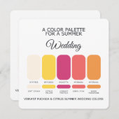 Invitation Vibrant Fuchsia Citrus Summer Wedding Palette Card (Devant / Derrière)