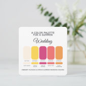 Invitation Vibrant Fuchsia Citrus Summer Wedding Palette Card (Debout devant)