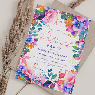 Invitation Vibrant Garden Floral Retraite Party