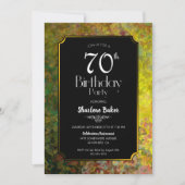 Invitation Vibrant Gold Bordure Noir 70e anniversaire (Devant)