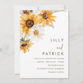 Invitation Vibrant Gras Sunshine Floral Mariage (Devant)
