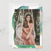 Invitation Vibrant Green Artistic Photo Graduation Party (Dos)