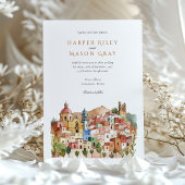 Invitation Vibrant Guanajuato Mexique Mariage aquarelle