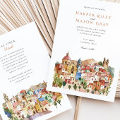 Invitation Vibrant Guanajuato Mexique Mariage aquarelle