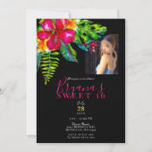 Invitation Vibrant Hibiscus Tropical Colorpop Fête Douce 16 (Devant)