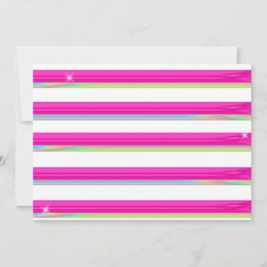 Invitation Vibrant Horizontale Rose Iridescent Fêtons (Dos)