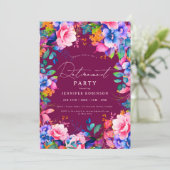 Invitation Vibrant Jardin Floral Retraite Party Magenta (Debout devant)