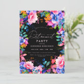 Invitation Vibrant Jardin Floral Retraite Party Noir (Debout devant)