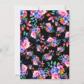 Invitation Vibrant Jardin Floral Retraite Party Noir (Dos)