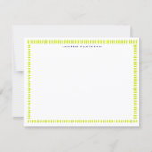Invitation Vibrant Lime Hand Painted Striped Frame Note Card (Devant)