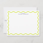 Invitation Vibrant Lime Wavy Frame Note Card (Devant)