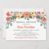 Invitation Vibrant Mariage Floral Peint Salle de Réception de (Devant)