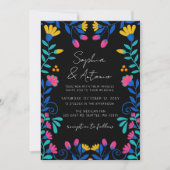Invitation Vibrant mexicain Floral Fiesta Mariage (Devant)