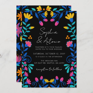 Invitation Vibrant mexicain Floral Fiesta Mariage