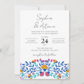 Invitation Vibrant mexicain Floral Fiesta Mariage (Devant)