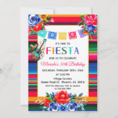 Invitation Vibrant mexicain Serape Fiesta thème anniversaire (Devant)