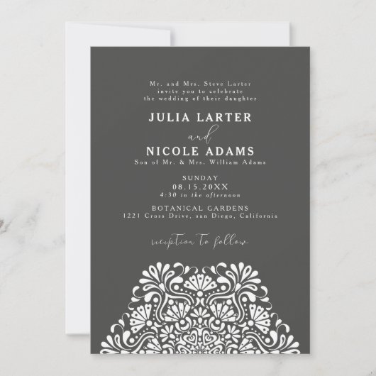 Invitation Vibrant Mexican Fiesta Rainbow Mandala Wedding (Devant)