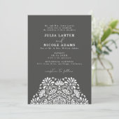 Invitation Vibrant Mexican Fiesta Rainbow Mandala Wedding (Debout devant)