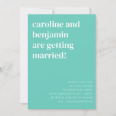 Invitation Vibrant Mint Aqua Turquoise Clean Mariage moderne (Devant)