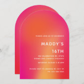 Invitation Vibrant Modèle de l'invitation du 16e anniversaire (Devant / Derrière)
