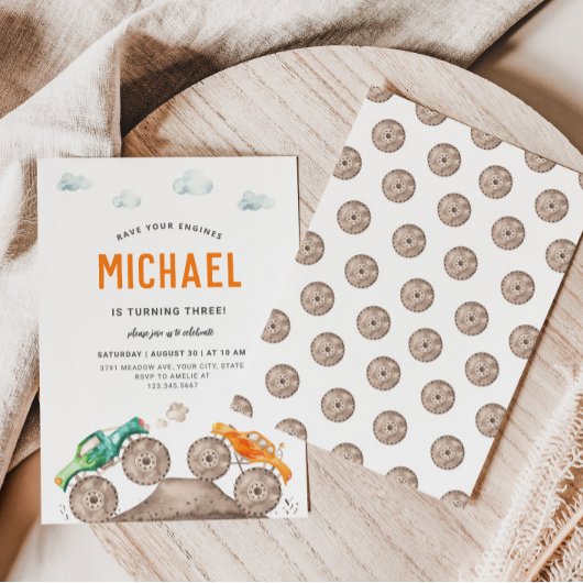 Invitation Vibrant Monster Truck