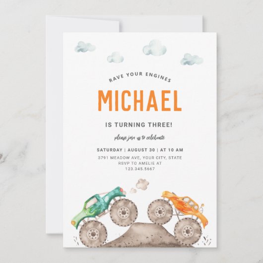 Invitation Vibrant Monster Truck (Devant)