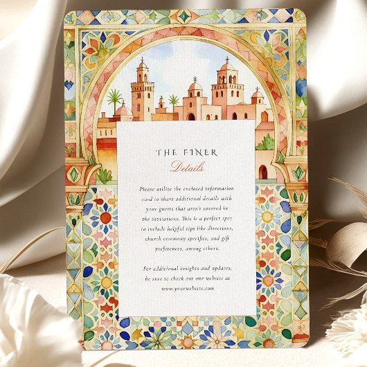 Invitation Vibrant Moroccan Tile & Marrakesh Arch Wedding