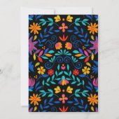 Invitation Vibrant Oiseaux mexicains Otomi Floral Fiesta Mari (Dos)