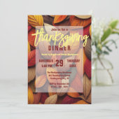 Invitation Vibrant Orange Rouge Jaune Chute Feuilles Thanksgi (Debout devant)