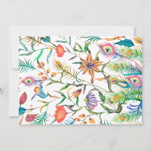 Invitation Vibrant Peacock Botanical Spring Wedding (Dos)