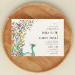Invitation Vibrant Peacock Botanical Spring Wedding<br><div class="desc">Parfait, tendance et classe faire-part de mariage paon avec un beau design floral coloré. Le mariage du printemps ou de l'été est tout à propos de couleurs vibrantes, de belles fleurs colorées et des vibrations positives. Consultez le reste de la collection pour la RSVP correspondante, cartes de remerciement et plus...</div>