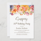 Invitation Vibrant Printemps Floral Surprise 80e fête d'anniv (Devant)