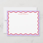 Invitation Vibrant Purple & Red Wavy Border Note Card (Devant)