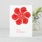 Invitation Vibrant Red Petal Bloom - Minimalist Floral Art (Debout devant)