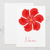 Invitation Vibrant Red Petal Bloom - Minimalist Floral Art (Devant / Derrière)