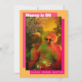 Invitation Vibrant rose et jaune photo Anniversaire senior (Devant)