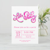 Invitation Vibrant Rose Iridescent Fête Celebration (Debout devant)