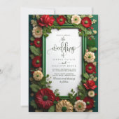 Invitation Vibrant Royal Green Bouquet Mariage (Devant)